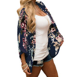 Women Kimono Loose Shawl Cardigan Floral Printed Chiffon Tops