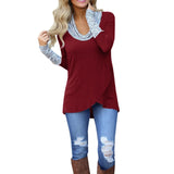 Women t-shirt O-Neck Stripe Long Sleeve Sweatshirt Stripe Cotton Blend Top