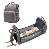 Moms Dads Baby Backpack Convertible Lightweight Diaper Bag Bed Multi-purpose Travel Storage