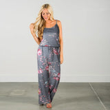 Women Super Comfy Floral Jumpsuit Sling Print Loose Piece Trousers
