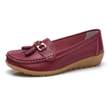 Women Loafers Genuine Leather Flats Slip On Moccasins Shoes