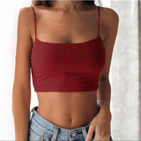 Women's Solid Camis Vest Sleeveless Crop Tank Tops