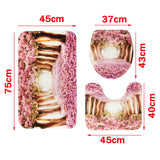Europe Pink Sakura Tree Pattern Bathroom Shower Curtain Four-Piece Set