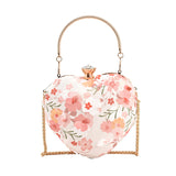 Women's Western Style Single Shoulder Heart Lace Light Chain Bag