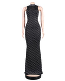 Women's Slim European American Mesh Diamond Dress
