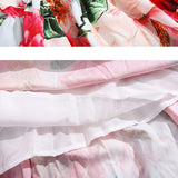 Women's Beach Style Sling Big Swing Elastic Waist Strapless Sweet Print Dress