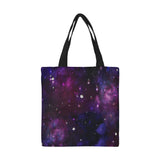 Midnight Blue Purple Galaxy All Over Print Canvas Tote Bag Small