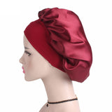 Women 1pc Adjust Solid Satin Bonnet Hair Styling Cap Long Hair Care