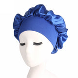 Women 1pc Adjust Solid Satin Bonnet Hair Styling Cap Long Hair Care