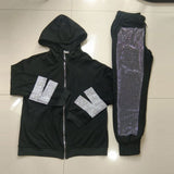 Women Hot Drilling Trousers Plus Sizes Shinny Loose Pants