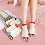 Cute Print Happy Socks Colorful Toe Funny Five Finger Harajuku Cotton