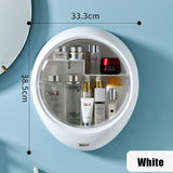 Bathroom Wall-Mounted Makeup Organizer Punch-Free Large Capacity Cosmetic Storage Box Beauty Rack