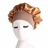 Women 1pc Adjust Solid Satin Bonnet Hair Styling Cap Long Hair Care