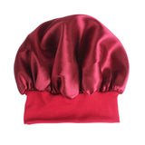Women 1pc Adjust Solid Satin Bonnet Hair Styling Cap Long Hair Care