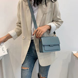 Woman PU Leather Small Square Light Simple Waterproof Shoulder Bag