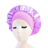 Women 1pc Adjust Solid Satin Bonnet Hair Styling Cap Long Hair Care