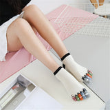 Cute Print Happy Socks Colorful Toe Funny Five Finger Harajuku Cotton
