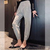Women Hot Drilling Trousers Plus Sizes Shinny Loose Pants