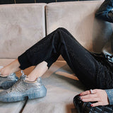 Women Hot Drilling Trousers Plus Sizes Shinny Loose Pants