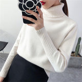 Women Cashmere Turtleneck Long Sleeve Pullover Knitted Sweater