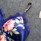 Women's Silk Floral Overall Print Pajama Set Satin Sleepwear