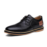 Men Oxford Genuine PU Leather Brogue Lace Up Flat Shoes