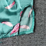 Women Animal Print V Neck Spaghetti Strap Satin Loose Sleepwear