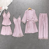 Women's Silk Floral Overall Print Pajama Set Satin Sleepwear