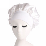 Women 1pc Adjust Solid Satin Bonnet Hair Styling Cap Long Hair Care