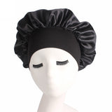 Women 1pc Adjust Solid Satin Bonnet Hair Styling Cap Long Hair Care