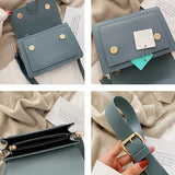 Woman PU Leather Small Square Light Simple Waterproof Shoulder Bag
