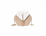 Hexagon Mulit Style Straw Leather Handbag Women Rattan Bag Handmade Woven Bohemia Shoulder Bag