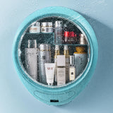 Bathroom Wall-Mounted Makeup Organizer Punch-Free Large Capacity Cosmetic Storage Box Beauty Rack