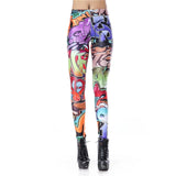 Women Fashion Colorful Comic Doodles Printed Leggings