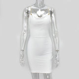 Women Spaghetti Straps Backless Wear Slim Fit Short Dresses