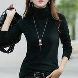 Pliktea Women's Thick Warm Velvet Top Turtleneck Pullovers Long Sleeve Sweater