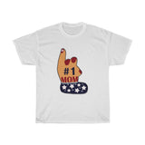 Patriotic #1 Mom Sparkles Unisex Heavy Cotton Tee