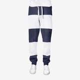 Blue White Stripes Men's Joggers Sweatpants