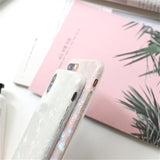 USLION Glitter Phone Case For iPhone 7 8 Plus Dream Shell Pattern TPU Silicone Cover