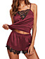 Women's Lace Satin & Silk Suits Nightwear Solid Colors Square Neck