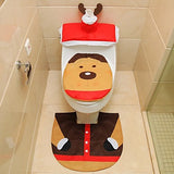 Santa Snowman Deer Spirit Toilet Seat Cover Rug Bathroom Set Paper Towel Cover Home Decor