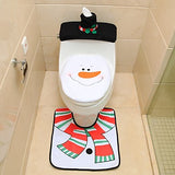 Santa Snowman Deer Spirit Toilet Seat Cover Rug Bathroom Set Paper Towel Cover Home Decor