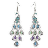 Women's Cubic Zirconia Drop Earrings Dangle Hanging Marquise Cut Peacock Statement Vintage Bohemian