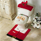 Santa Snowman Deer Spirit Toilet Seat Cover Rug Bathroom Set Paper Towel Cover Home Decor