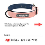 Custom Leather Personalized Pet Tag Collar Leash Lead Small Medium Large Dogs