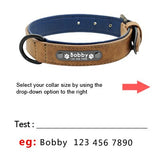 Custom Leather Personalized Pet Tag Collar Leash Lead Small Medium Large Dogs