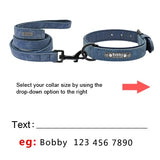 Custom Leather Personalized Pet Tag Collar Leash Lead Small Medium Large Dogs
