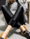 Women's Fleece Lined Legging Solid Colored Modern Style Mid Waist Skinny