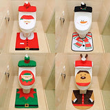 Santa Snowman Deer Spirit Toilet Seat Cover Rug Bathroom Set Paper Towel Cover Home Decor
