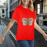 Bison Hide Butterfly Women's T-Shirt Made in USA